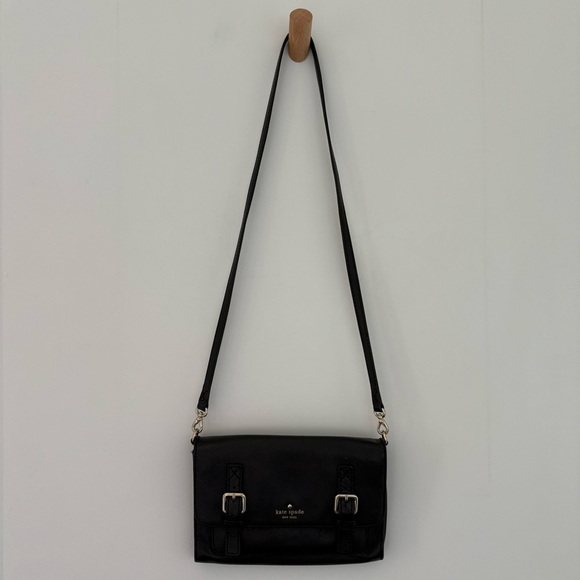 Kate Spade black leather Allen Street Neil crossbody messenger clutch bag - Picture 4 of 7